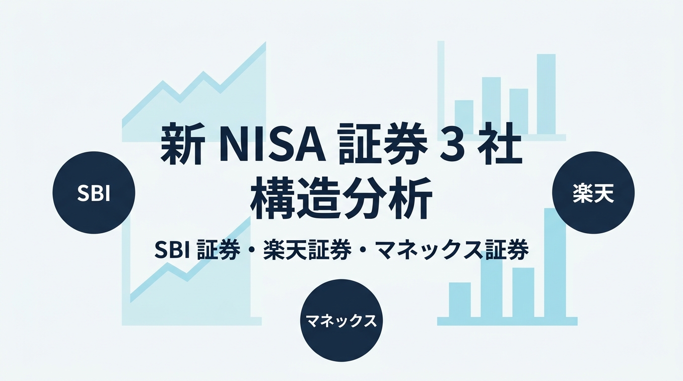 新 NISA 証券 3 社 構造分析 — SBI 証券 / 楽天証券 / マネックス証券 の取扱商品・ポイント還元・経済圏連携を徹底解剖