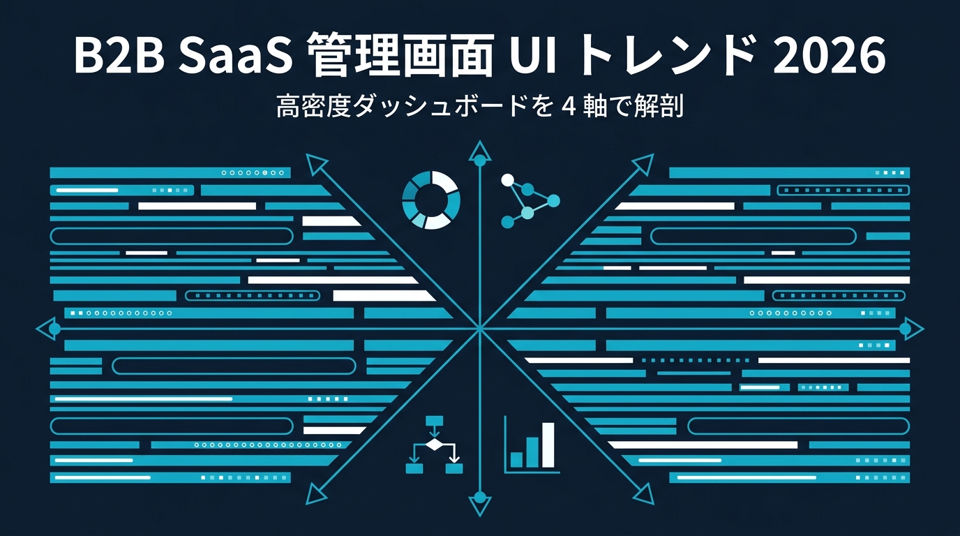 B2B SaaS 管理画面 UI トレンド 2026 — Linear / Stripe / Vercel / Supabase に学ぶ「高密度ダッシュボード」設計を 4 軸で解剖