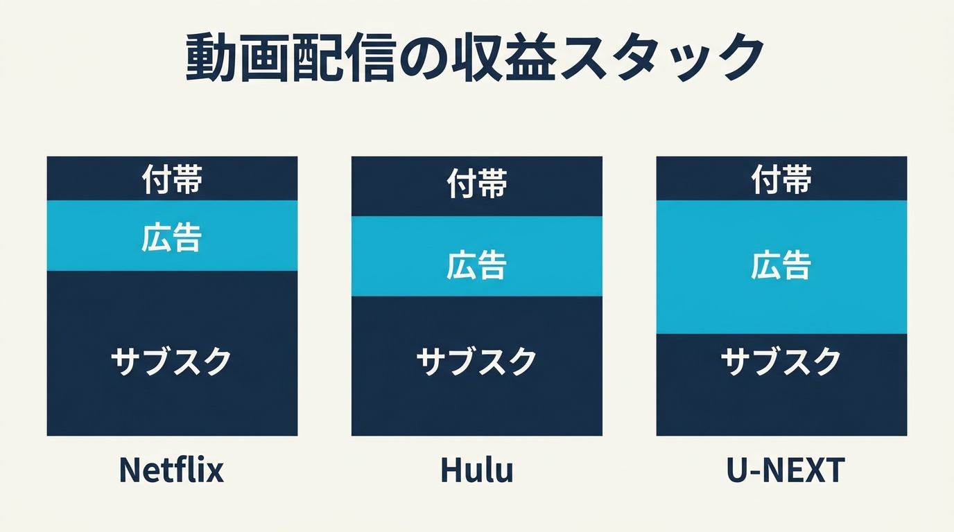 3 社の収益スタック