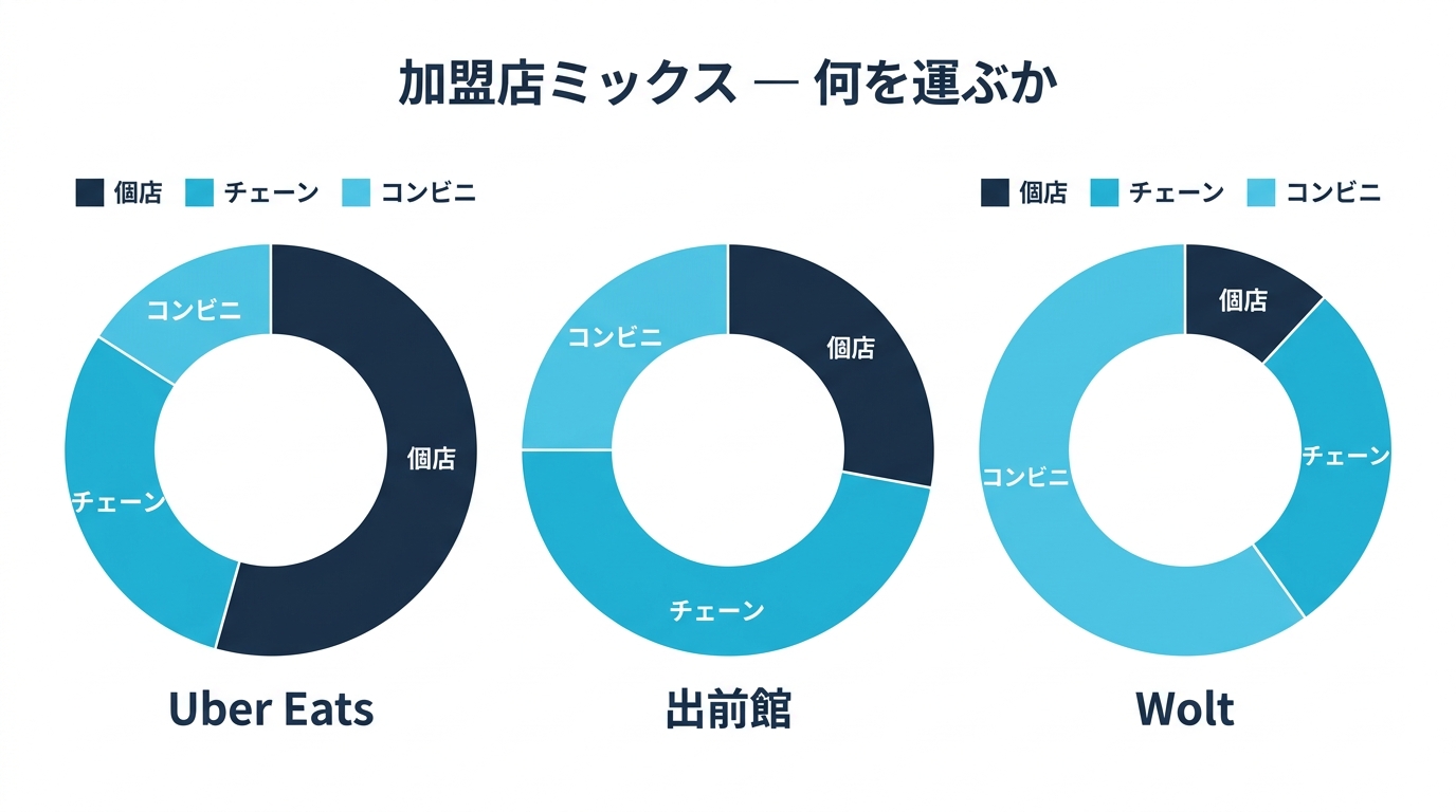 3 社の加盟店ミックス