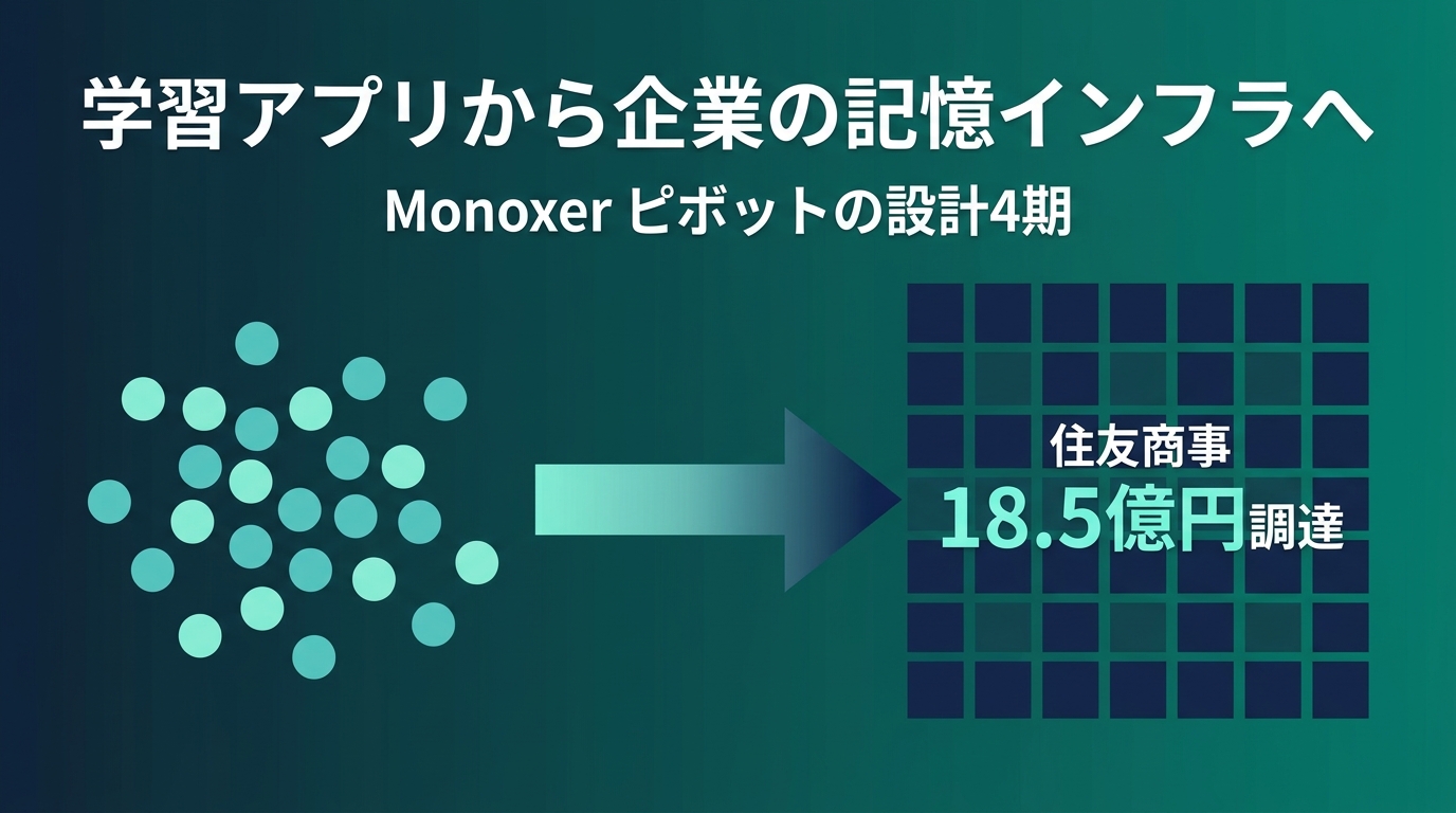 「学習アプリ」から「企業の記憶インフラ」へ──Monoxer(モノグサ)が住友商事18.5億円調達で挑むピボットの設計4期