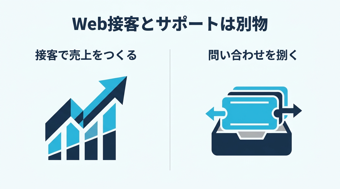 Web接客とカスタマーサポートの違い 接客は売上をつくる サポートは問い合わせを捌く