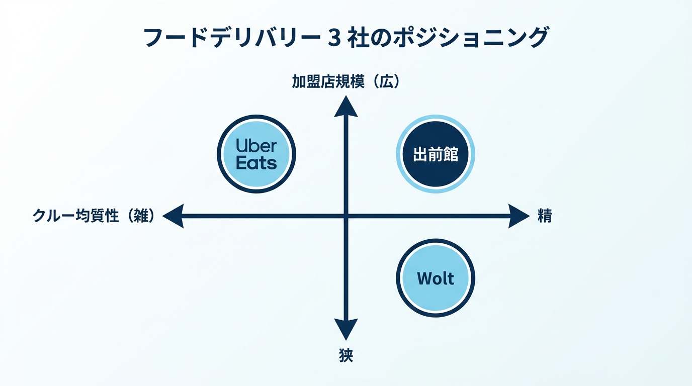 フードデリバリー 3 社のポジショニング