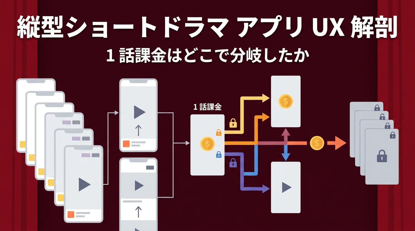 縦型ショートドラマ アプリ UX 構造分析 — DramaBox / FANY:D / BUMP の1話課金はどこで分岐したか