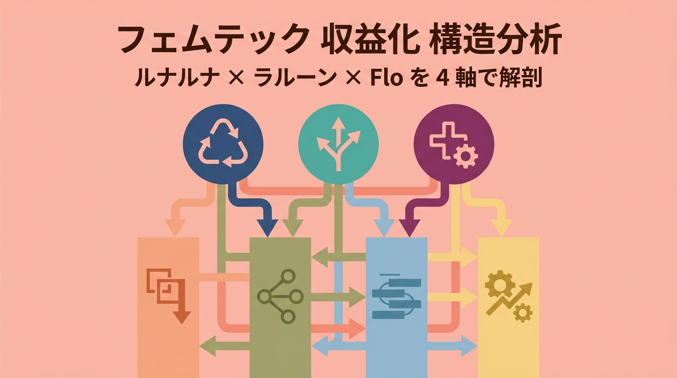 フェムテック周期管理アプリ 収益化 構造分析 — ルナルナ / ラルーン / Flo の棲み分け