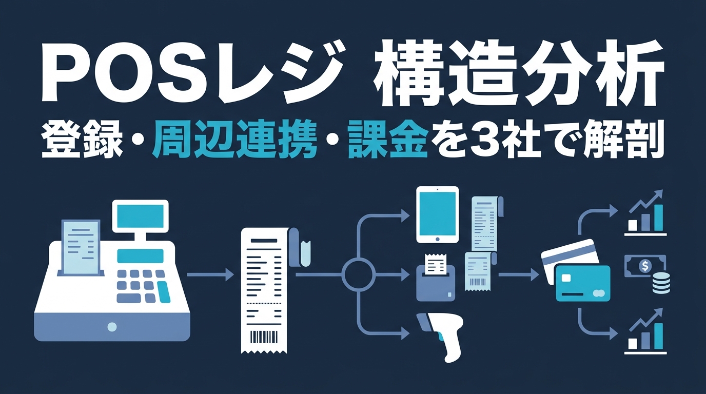 POSレジ 構造分析 — スマレジ / Airレジ / ユビレジ はどこで設計が分岐したか