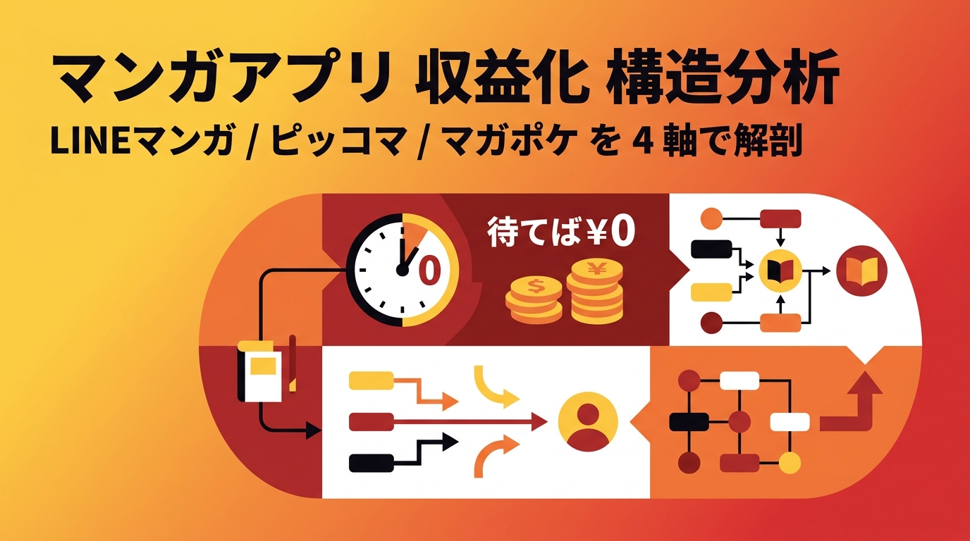 マンガアプリ 収益化 構造分析 — LINEマンガ / ピッコマ / マガポケの待てば¥0・コイン課金・経済圏 LTV を徹底解剖