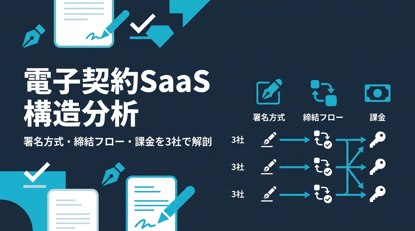 電子契約SaaS 構造分析 — クラウドサイン / GMOサイン / DocuSign はどこで設計が分岐したか