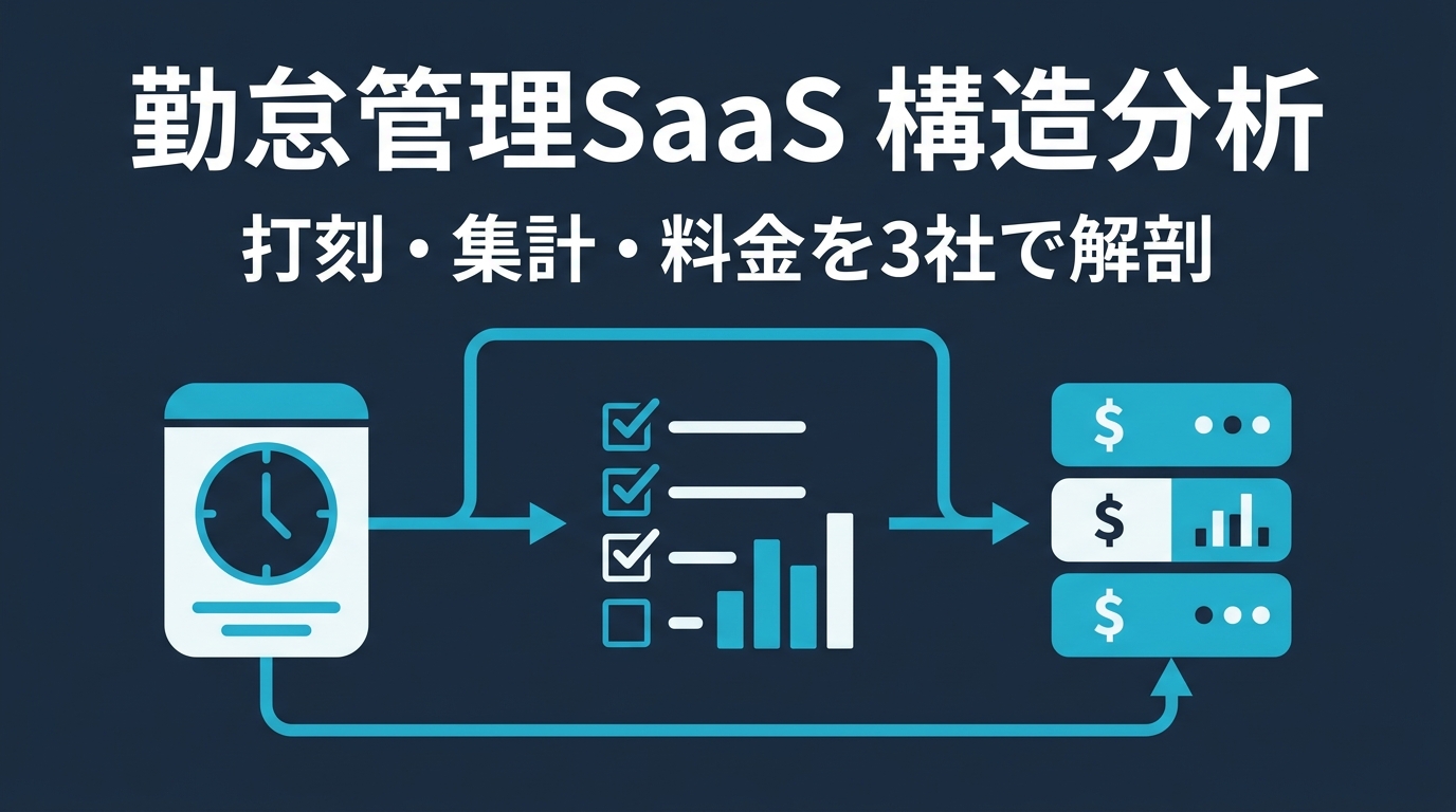 勤怠管理SaaS 構造分析 — KING OF TIME / ジョブカン勤怠 / ラクロー はどこで設計が分岐したか