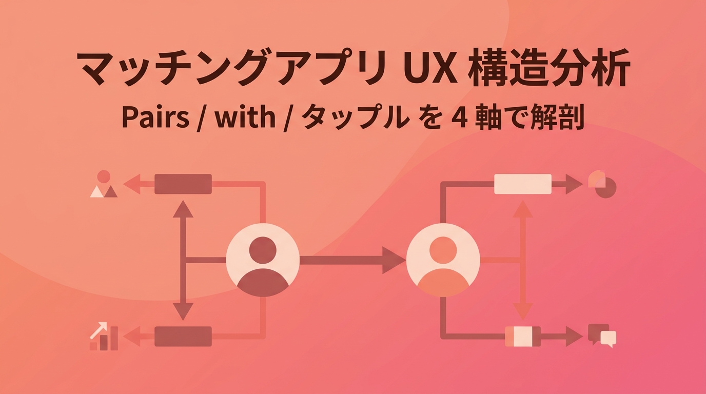 マッチングアプリ UX 構造分析 — Pairs / with / タップル のオンボーディング・課金境界・解約引き止め設計を徹底解剖
