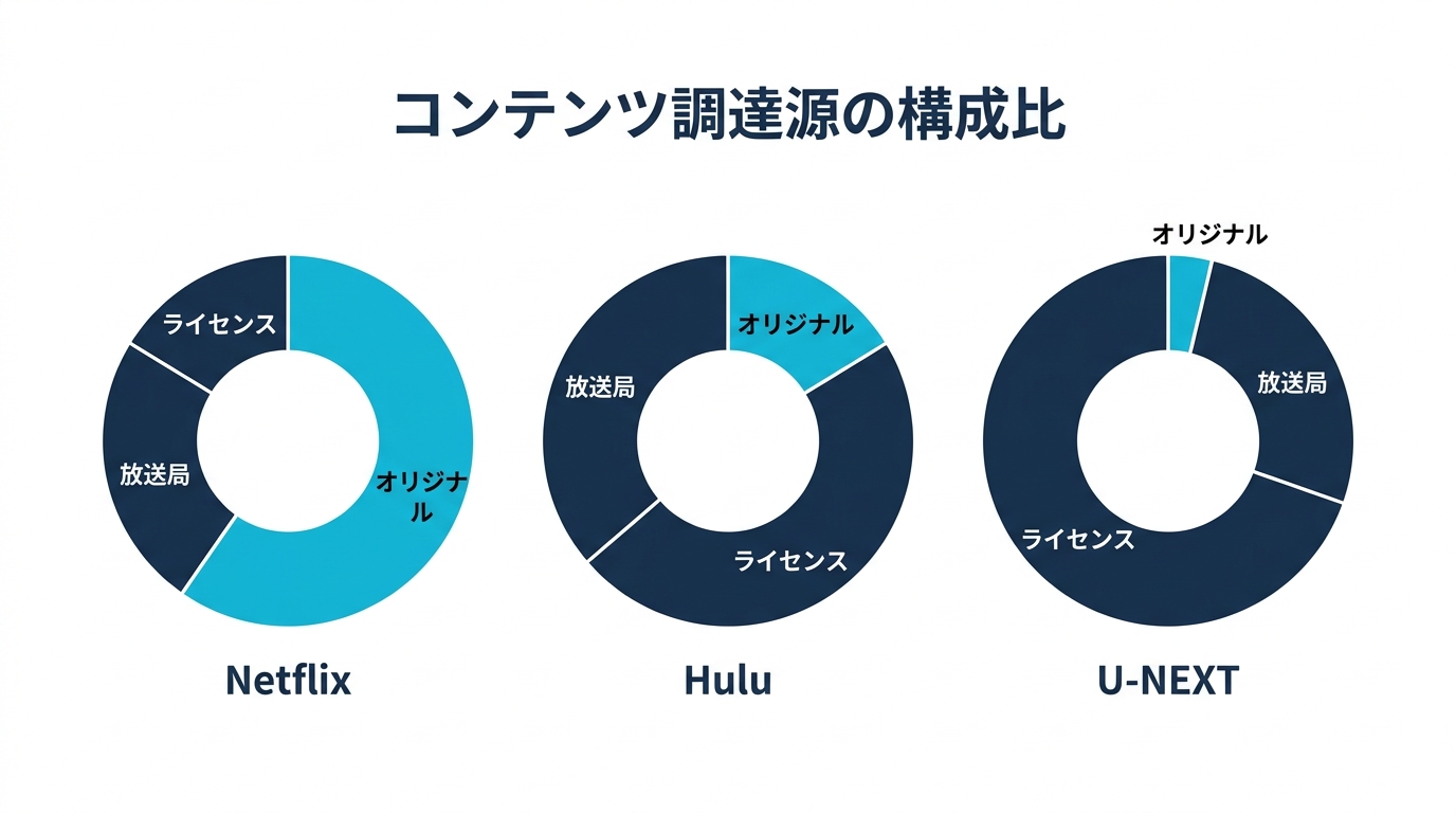 3 社のコンテンツ調達源