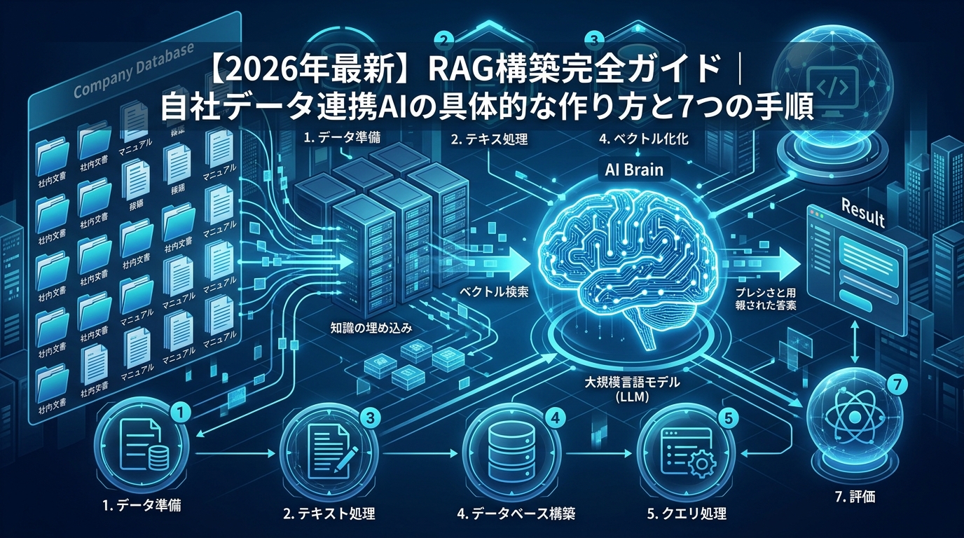 【2026年最新】RAG 構築 完全ガイド｜自社データ連携AIの作り方と手順