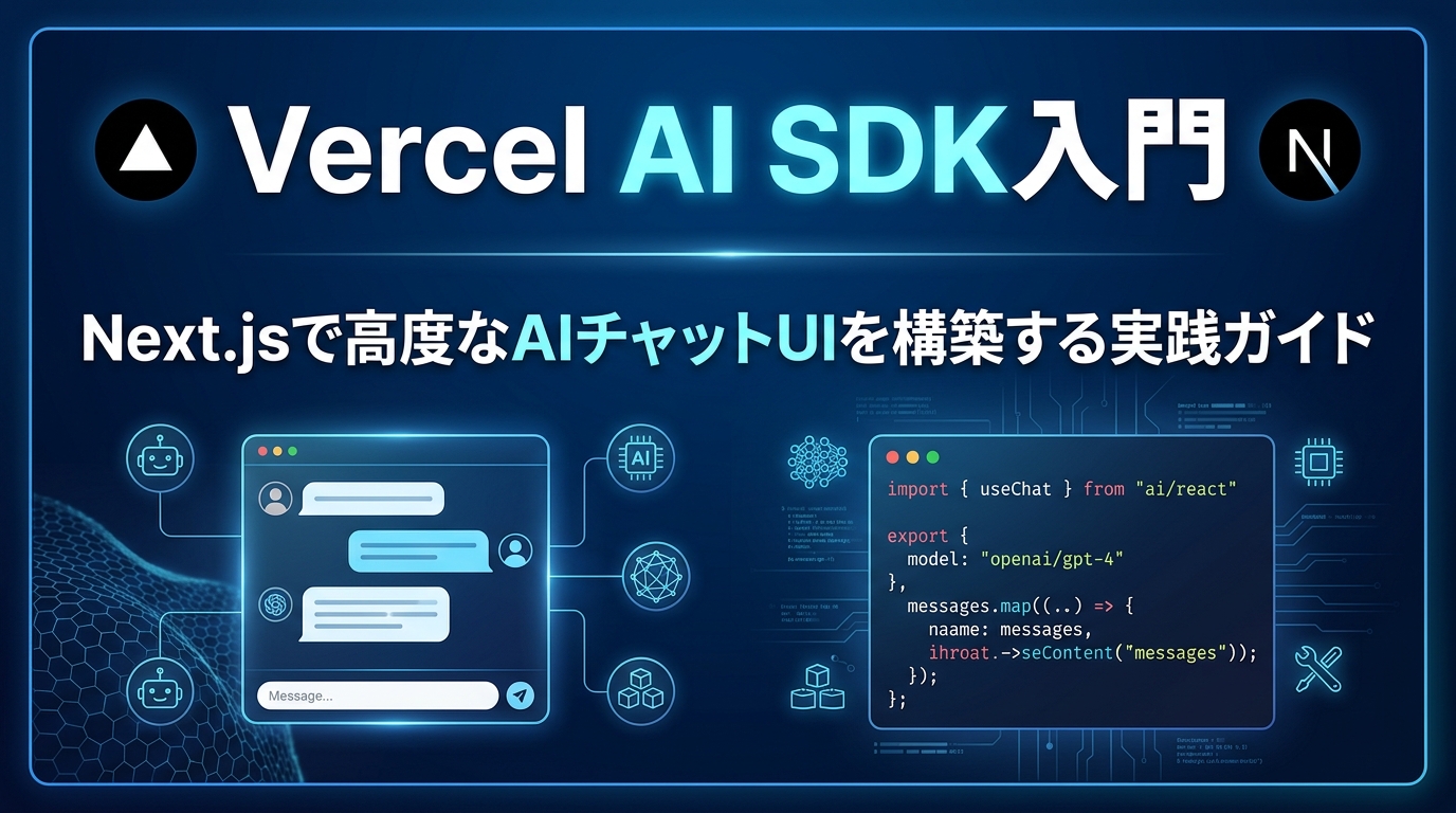 Vercel AI SDK入門｜Next.jsで高度なAIチャットUIを構築する実践ガイド