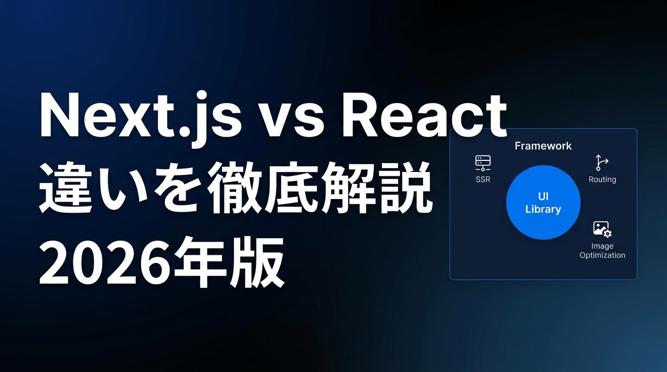 Next.jsとReactの違いを徹底解説【2026年版】どっちを選ぶべきかプロジェクト別判断基準