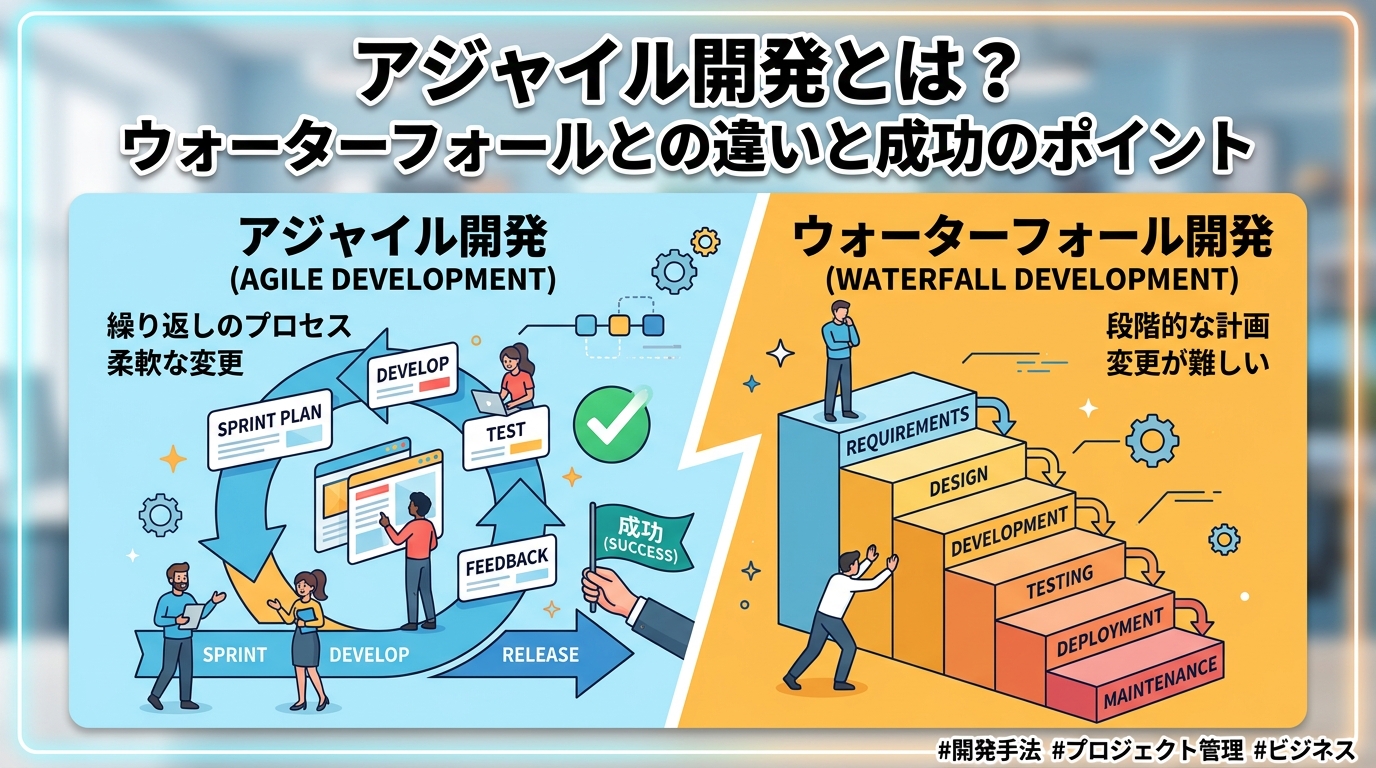 アジャイル開発とは？ウォーターフォールとの違いと成功の5ポイント【2026】