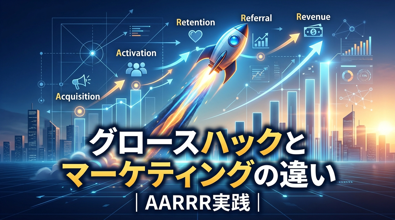 グロースハックとマーケティングの違いとは？AARRRモデルと7つの実践手法