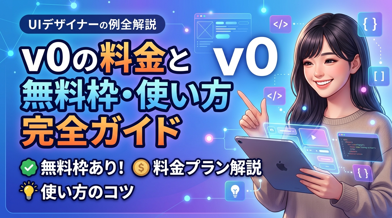 Vercel v0徹底解説｜AIでUI開発を劇的効率化する使い方と料金プラン（無料枠あり）