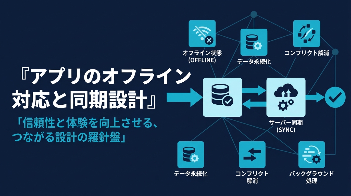 アプリのオフライン対応と同期設計|ローカルDB・競合解決の実装と外注判断【2026年版】