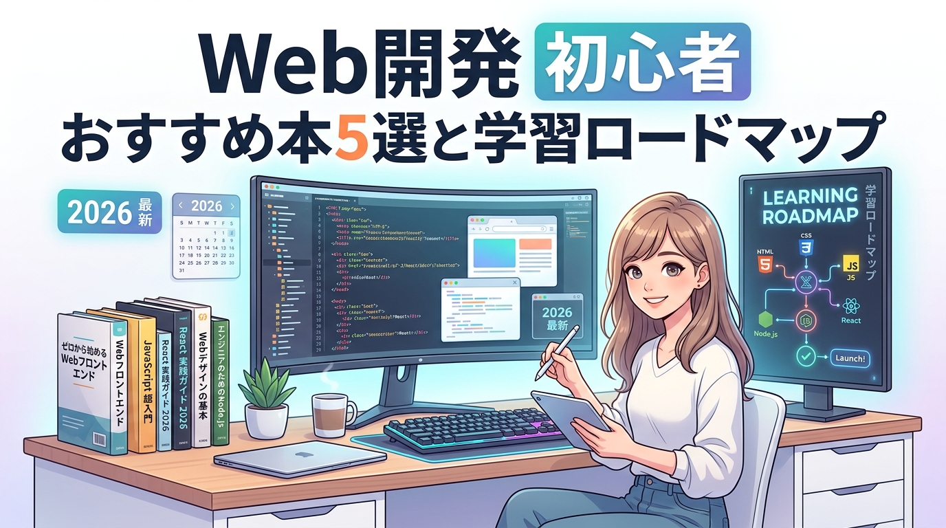 【2026年最新】Web開発初心者のおすすめ本5選｜挫折しない学習ロードマップと実践ステップ