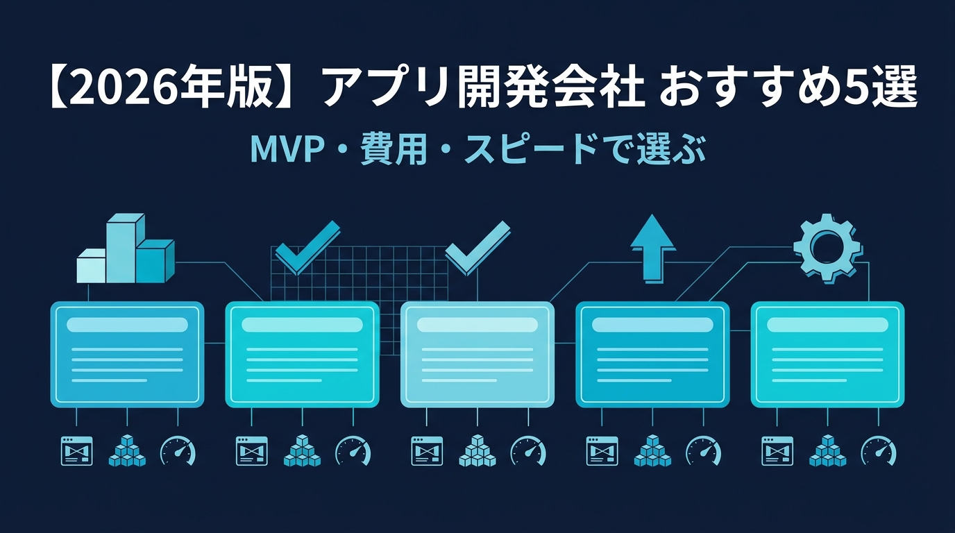 【2026年版】アプリ開発会社おすすめ5選|MVP・費用・スピードで選ぶ失敗しない比較ガイド