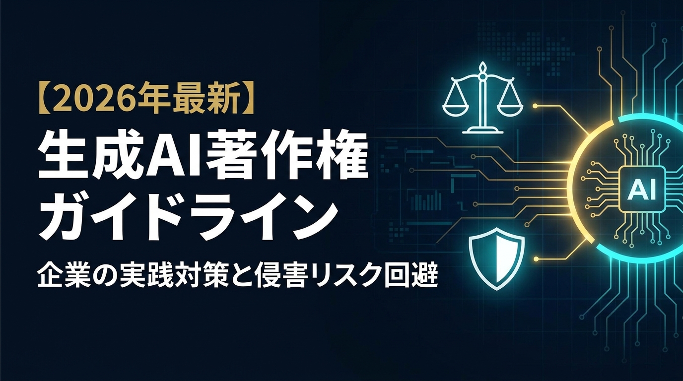 【2026年最新】生成AI著作権ガイドライン｜企業が今すぐ実践すべき対策と侵害リスク回避の手順