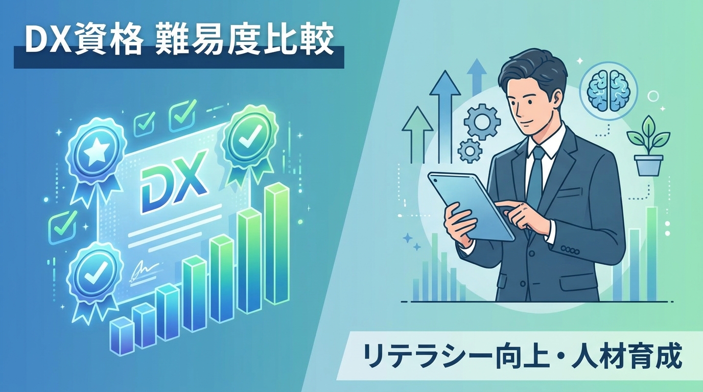 DX資格の難易度を徹底比較｜DX検定・DXパスポート・DX推進アドバイザー選び方【2026年版】