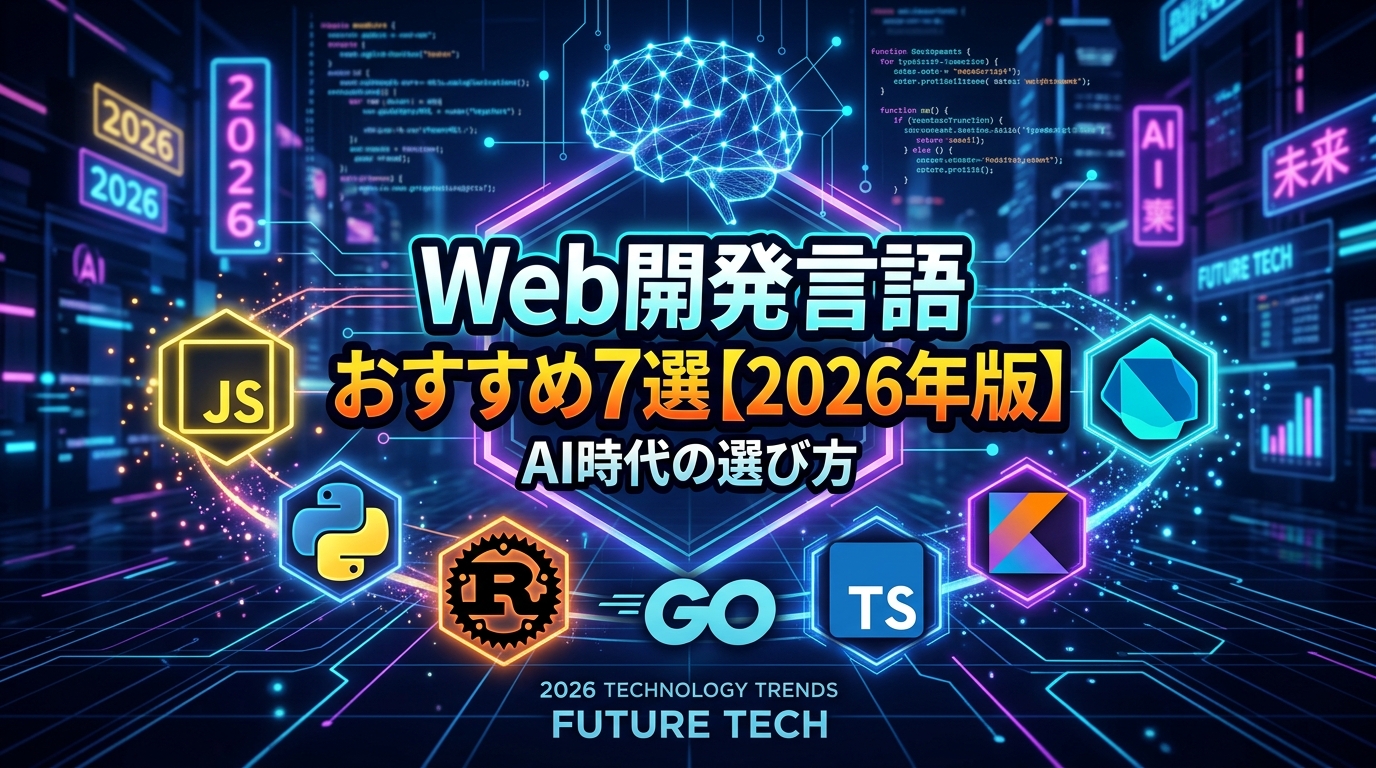 Web開発言語 おすすめ7選【2026年版】AI時代の選び方とトレンド完全ガイド