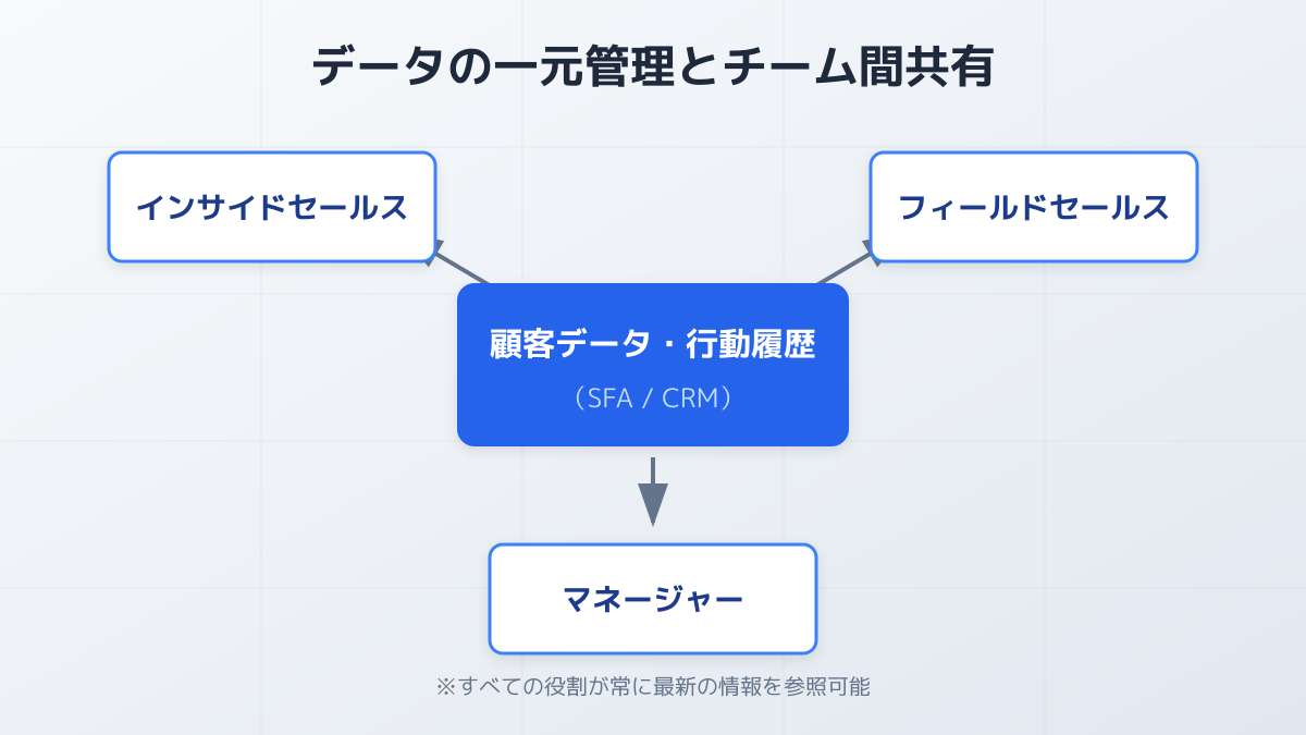 チーム連携とデータ共有の図解