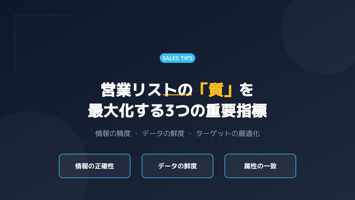 精度の高い情報とリストの鮮度