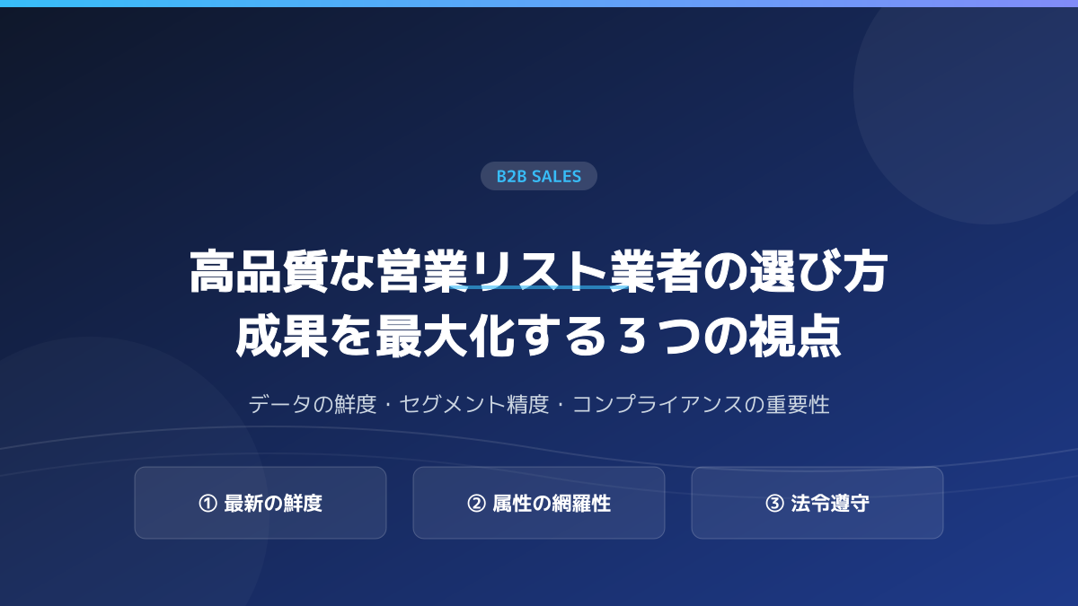 自社の営業プロセスに合ったリスト業者の選定