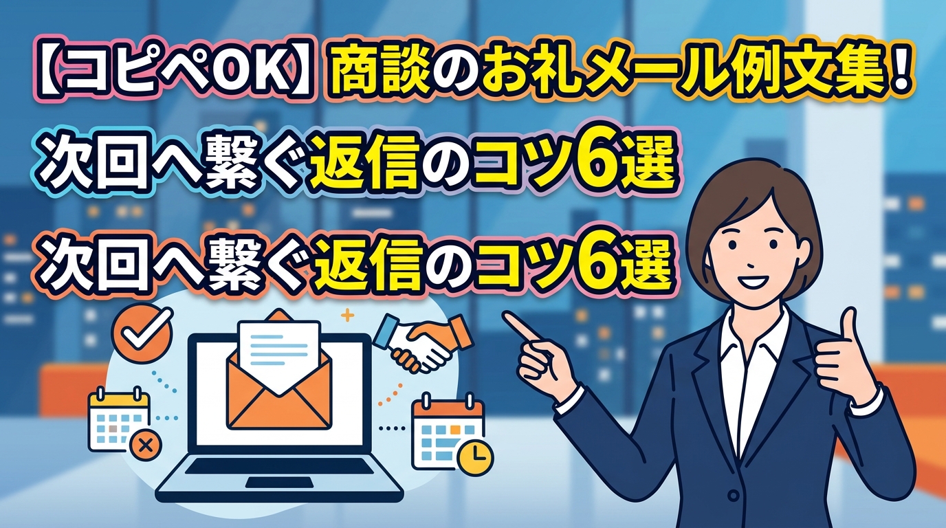 コピペOK】商談のお礼メール例文集!次回へ繋ぐ返信のコツ6選 | Sonogo コピペOK】商談のお礼メール例文集!次回へ繋ぐ返信のコツ6選 | Sonogo