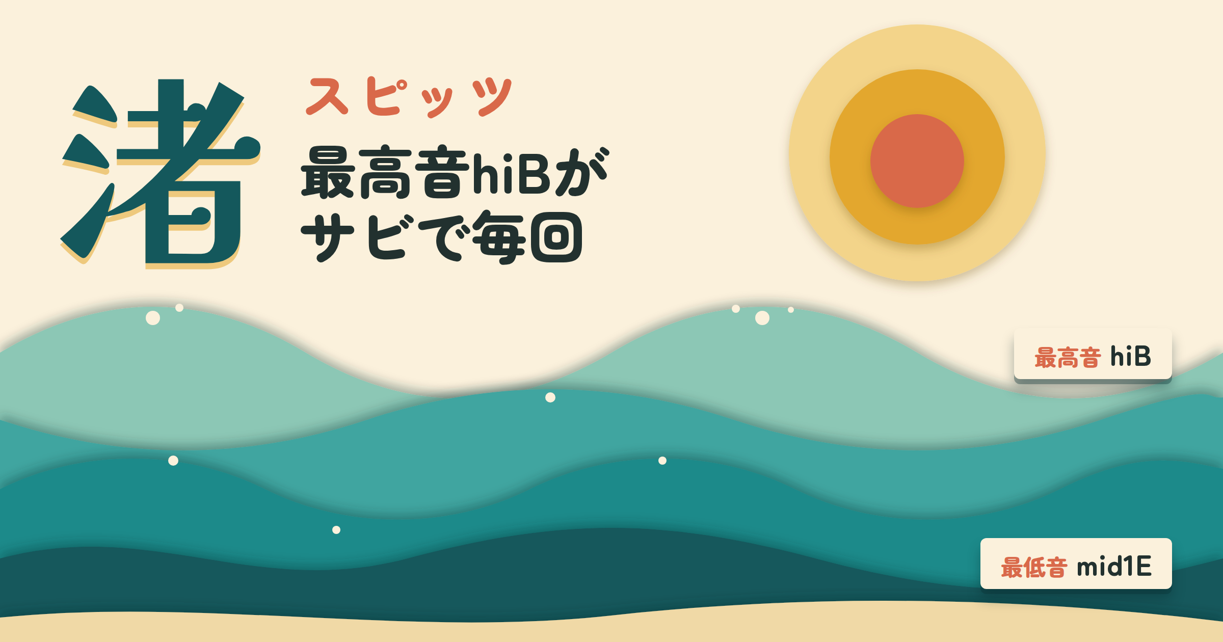 「渚」(スピッツ)の音域は?最低音E3〜地声最高音B4|裏声に逃げられないサビのhiB・男性は-2〜-4が現実的