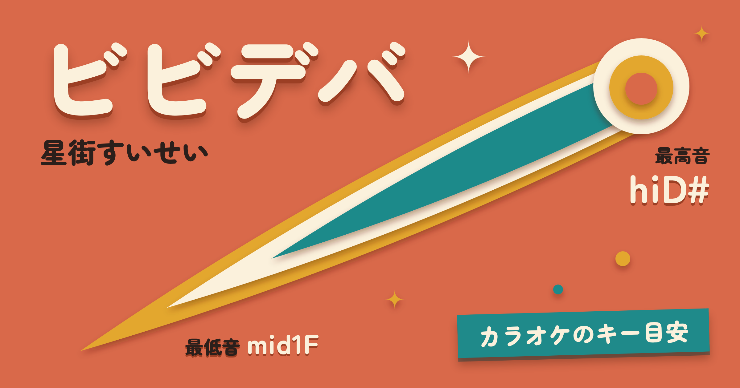 「ビビデバ」(星街すいせい)の音域|高さよりリズムと言葉数が壁・主戦場のhiA#とキー目安