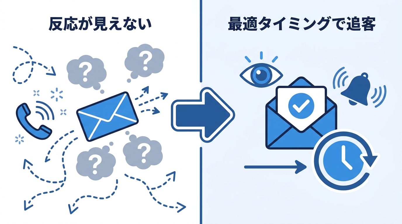 営業メールのビフォーアフター:反応が見えない状態から、最適タイミングで追客できる状態へ